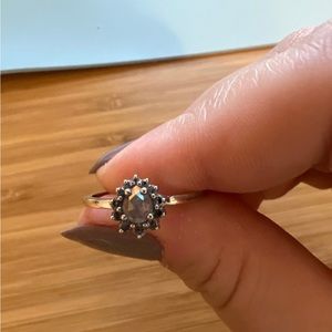 Salt and Pepper Diamond Ring